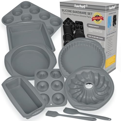 Aschef 14en1 Moule Silicone Patisserie Antiadhésif...