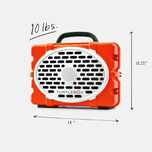Image of Turtlebox Original Gen 3: Portable Outdoor Bluetooth Speaker - Ultra-Loud (120dB), Waterproof (IP67), Rugged, Impact-Resistant, 3-Day Battery | Party Mode: Unlimited Pairing Stereo, Orange /Dark Green