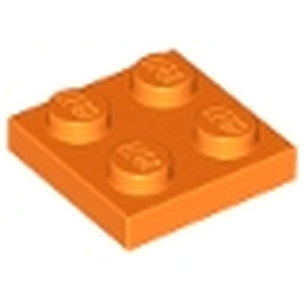 LEGO Building Plate, 2 x 2 Studs - Choose Your Colour (Part 3022) (Orange, 50, count) — image 1