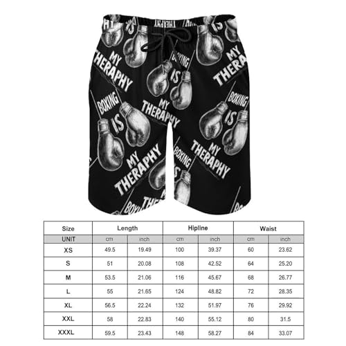 Boxing is My Theraphy Men's Swim Trunks Board Shorts Beachshorts Swimsuits with Pockets Mesh Liner2