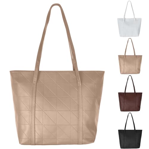 Bolso de Mano Grande Mujer con Cremallera, Tote Bag Shopper