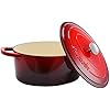 Crock-Pot Artisan Oval Enameled Cast Iron Dutch Oven, 7-Quart, Scarlet Red