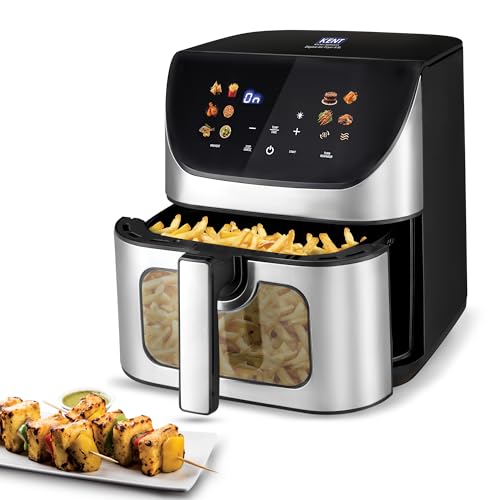 Image of KENT Digital Air Fryer 8.5L | 1700W | Bake, Grill & Roast | Up to 80% Less Oil Usage | 12 Preset Menu | Digital Display & Touch Control Panel | Glass Window with in built Light | Auto Cut-Off | Black