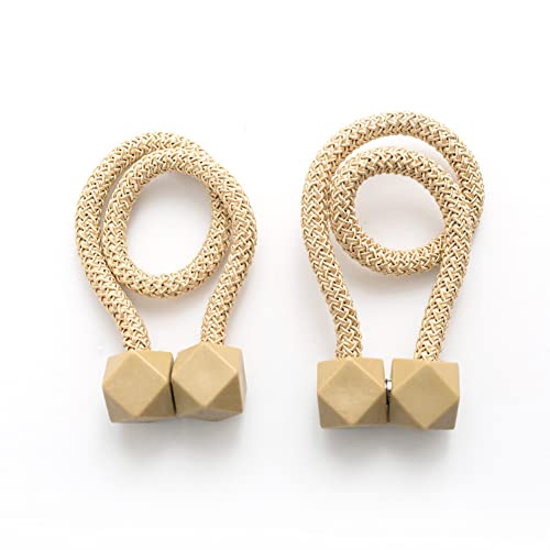 ABrand BELLEROSA Octagen Starke Magnetische Clips und Raffhalter, umweltfreundliche Weizenohren, Beige, 2 Stück Cover