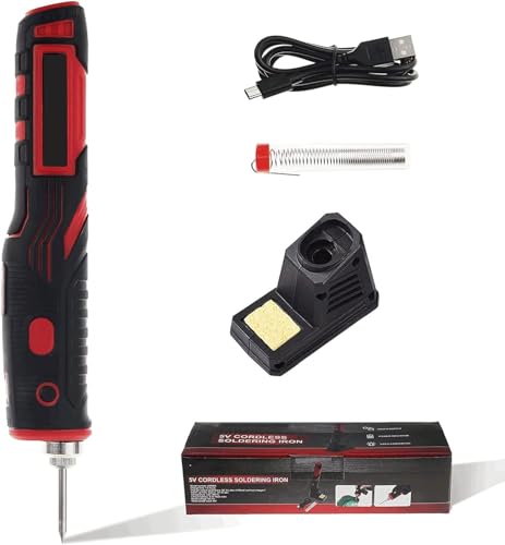 MAKINGTEC Portable Cordless Soldering Iron 1800mAh Rechargeable Soldering Tool Updated with Touch Sensor and LED Spotlight Professional Safe Wireless Soldering Kit Your Easy Electronic Welding Tools