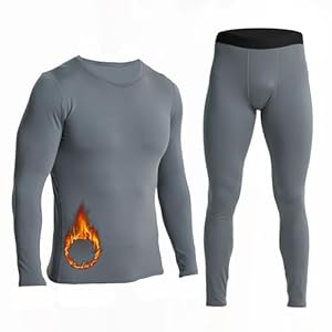 LANBAOSI Mens Thermal Underwear Set Long Johns Set with Fleece Lined Warm Base Layer Top Bottom Compression Suits Cold Gear