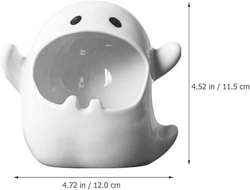 Miniatura 7 de Decoración de oficina para hombres, cenicero fantasma de Halloween, soporte de cenizas de cerámica, bandeja de cenizas portátil decorativa, bandeja