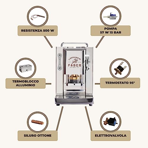 FABER COFFEE MACHINES | Modell Pro Deluxe | Kaffeepadmaschine für 44 mm ESE-Pads | Chrom-Finish | Padpresse aus Messing (Stainless Steel) 8 FABER COFFEE MACHINES | Modell Pro Deluxe | Kaffeepadmaschine für 44 mm ESE-Pads | Chrom-Finish | Padpresse aus Messing (Stainless Steel)