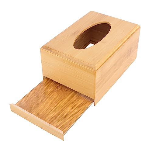 Ciieeo 1Pc Wooden Napkin Holder Simple and Creative Tissue Box for Home Storage Compact Khaki Tissue Container