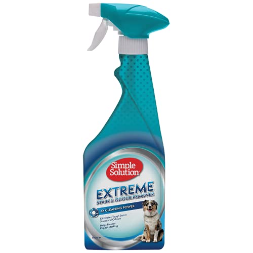 Simple Solution Dog Extreme Stain & Odour Remover,3X Cleaning Power,Eliminates Tough Set In Stains & Odours,Helps Prevent Repeat Marking,Enzymes Formula,Best For Feces,Vomit,Urine,Drool 500 Ml