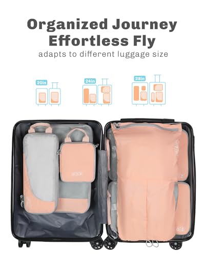 Image of 6 Set Compression Packing Cubes for Suitcases,Luggage,Travel Bag Organizer