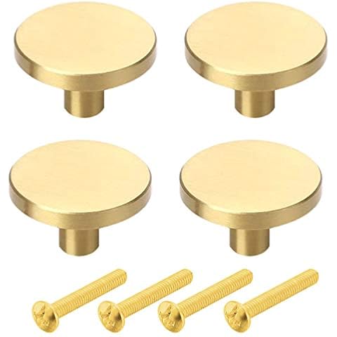 Solid Brass Round Handle, Gold Drawer knobs ,Cabinet knobs,for Cabinet Door, Wardrobe Door, Dresser Drawer and Home Dcoration, Gold [20MM*25MM] Cover