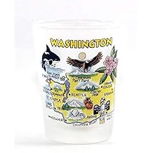 World By Shotglass Washington Map Frosted Shot Glass