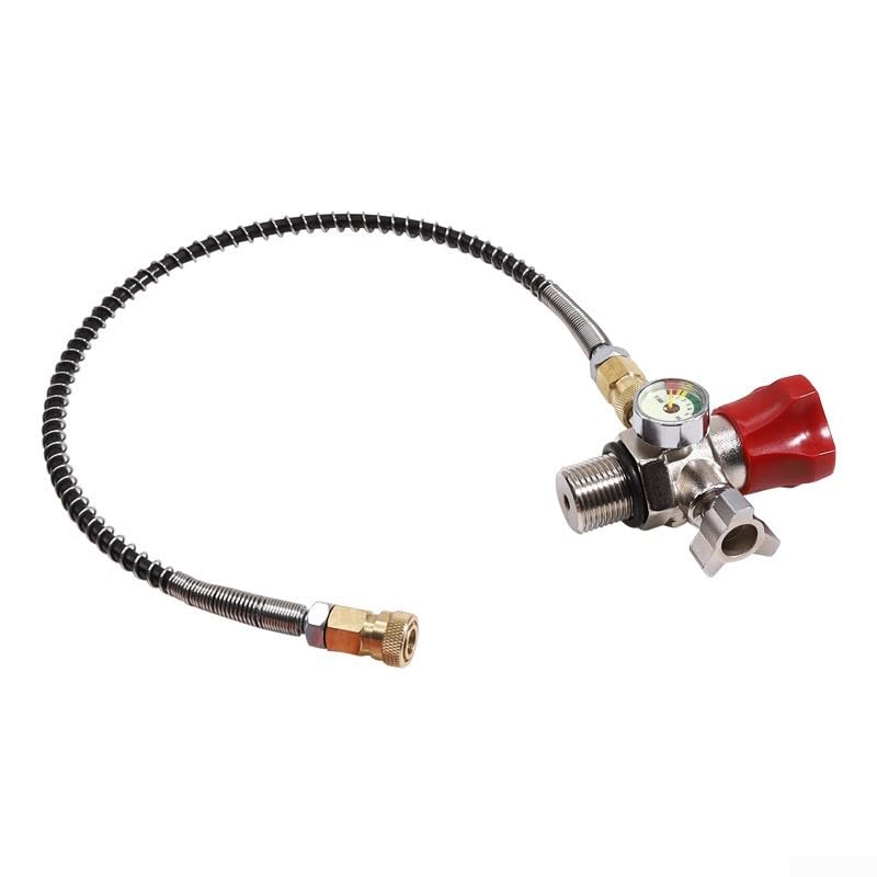 Manometro subacqueo, adattatore da G5/8 a 7/8, tubo di ricarica cilindro, doppio display luminoso, 6000 PSI ad alta precisione, per immersioni subacquee e sport acquatici all'aperto (SFC042)