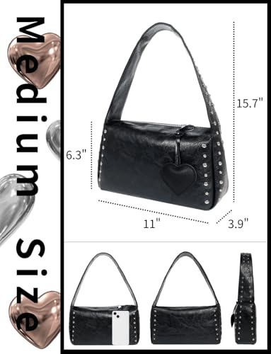Image of Studded Purses Y2k Shoulder Bag Vintage Leather Punk Handbag Grunge
