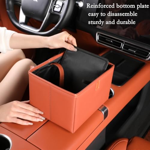 Image of Car Trash Can, Foldable Multifunctional Hanging Storage Box Trash Can with a Roll of Garbage Bag, Multi Pocket Design Suitable for Car, Home, and Office Car Trash Cans (black1)