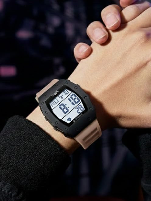 Image of V2A Digitron 2118 Tonneau Sports Watch for Men & Boys | Rugged Design | Big Dial | Alarm, Stopwatch, 12 /24H | 3 ATM Water Resistant | Luminous Display | Sports, Fitness, Outdoor & Training | Gifts for Men & Boy