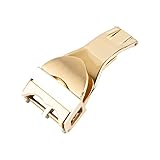 ROUHO Chiusura Déployante 18mm Acciaio Inox, Fibbia Pieghevole Ricambio Accessori Orologio Compatibile per Tudor Black Bay Black Shield Heritage-Oro