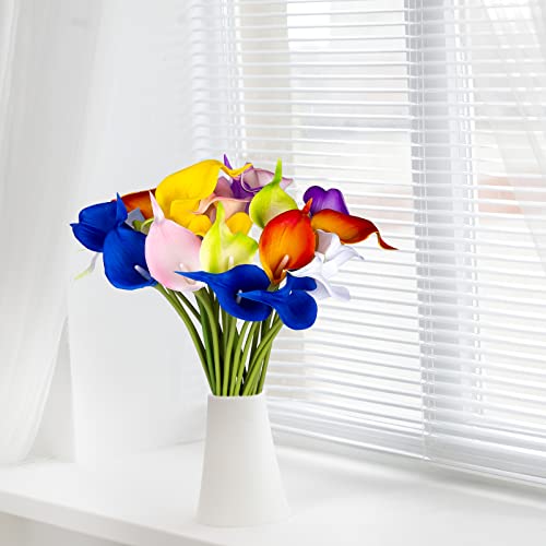 Katomi 10 stems of real touch artificial calla lilies ¡ (Blue), 35cm - Image 4
