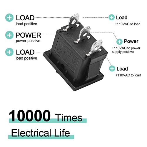 Qteatak JF-0039 5Pcs On/Off/On Boat Toggle Rocker Switch 3 Pin 3 Position Snap 12V 110V 250V thumb #2