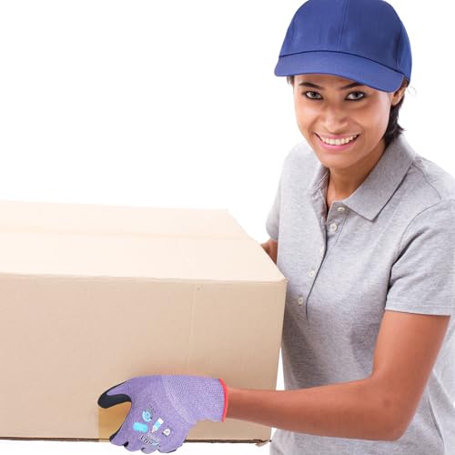 Image of Work Gloves for Women, Eco Friendly Safety Work Gloves with Breathable Rubber Coated, Smart Touch,3 Pairs