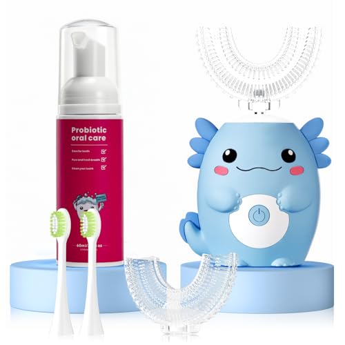 PVOGRT Kids Axolotl Toothpaste Brush Set