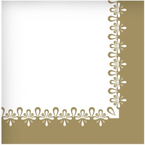 Hanna K. Signature Collection90724 Luncheon Paper Napkin | White/Gold | Precious Collection | Pack of 40