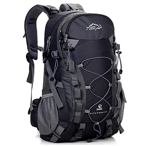 Mochila Feminina Masculina Grande 40 Litros Para Viagem Trilha Acampamento Ergonômica (Preto)