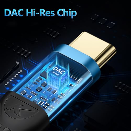 Image of Kinsound USB Type C to 3.5 mm Audio Jack Connector with DAC Headphone Converter Adapter Compatible with iPhone 15, Galaxy S23 /S22 /S21 /S20,OnePlus12 /11 /10 /9 /8,Pixel 7 /6 /5 /4 / & Other Type C Phones