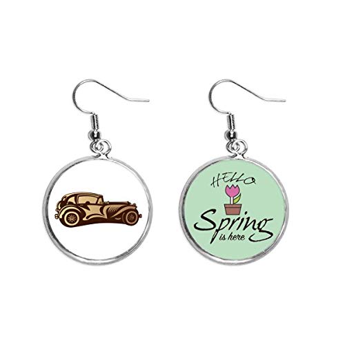 Pendentif voiture marron : boucles d'oreilles légères collection printemps
