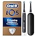 Oral-B iO5 Electric Toothbrushes for Adults, 2 Toothbrush Head & Travel Case, 5 Modes with Teeth Whitening, UK 2 Pin Plug, Black