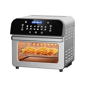 whall Air Fryer Oven,12QT 12-in-1 Air Fryer Convection Oven,Rotisserie,Roast,Bake,Dehydrate,12 Cooking Presets,Digital Touchscreen,Stainless Steel,with Accessories&Recipes