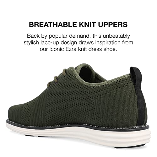 Vance Mens Novak Wide Width Tru Comfort Foam Knit Lace-up Round Toe Dress Shoe Olive3
