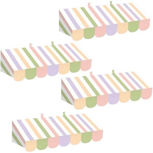 Image of Tallew 4 Pcs 3D Circus Awning Wall Decoration Carnival Awning for Halloween Carnival Theme Party Classroom Decorations(Pastel Color)