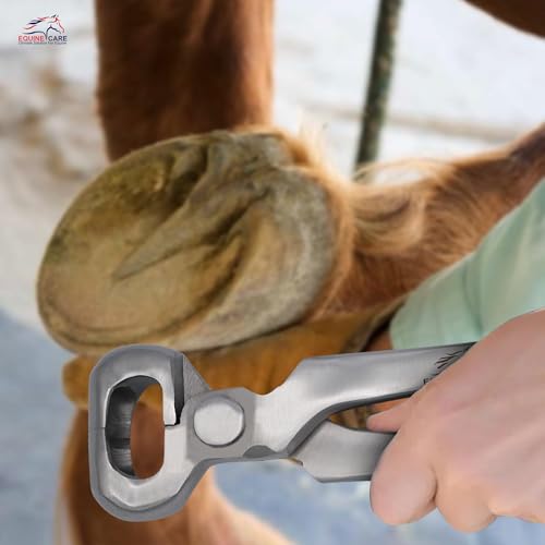 Equine Care Alicate de casco de ferrador meio redondo de 30,5 cm - Aço cromo vanádio, lâminas habilm