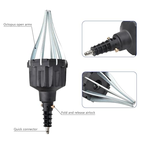 Achsmanschetten Spreizer Druckluft Achsmanschettenspreizer Manschetten Spreizer Montage Werkzeug Montagekegel 20-120 mm mit Universal Faltenbalg Achsmanschette & Klemmschelle Satz Schwarz