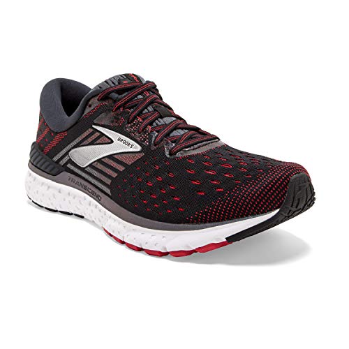 Brooks Brooks Mens Transcend 6 Running Shoe - Black/Ebony/Red - D - 9.5