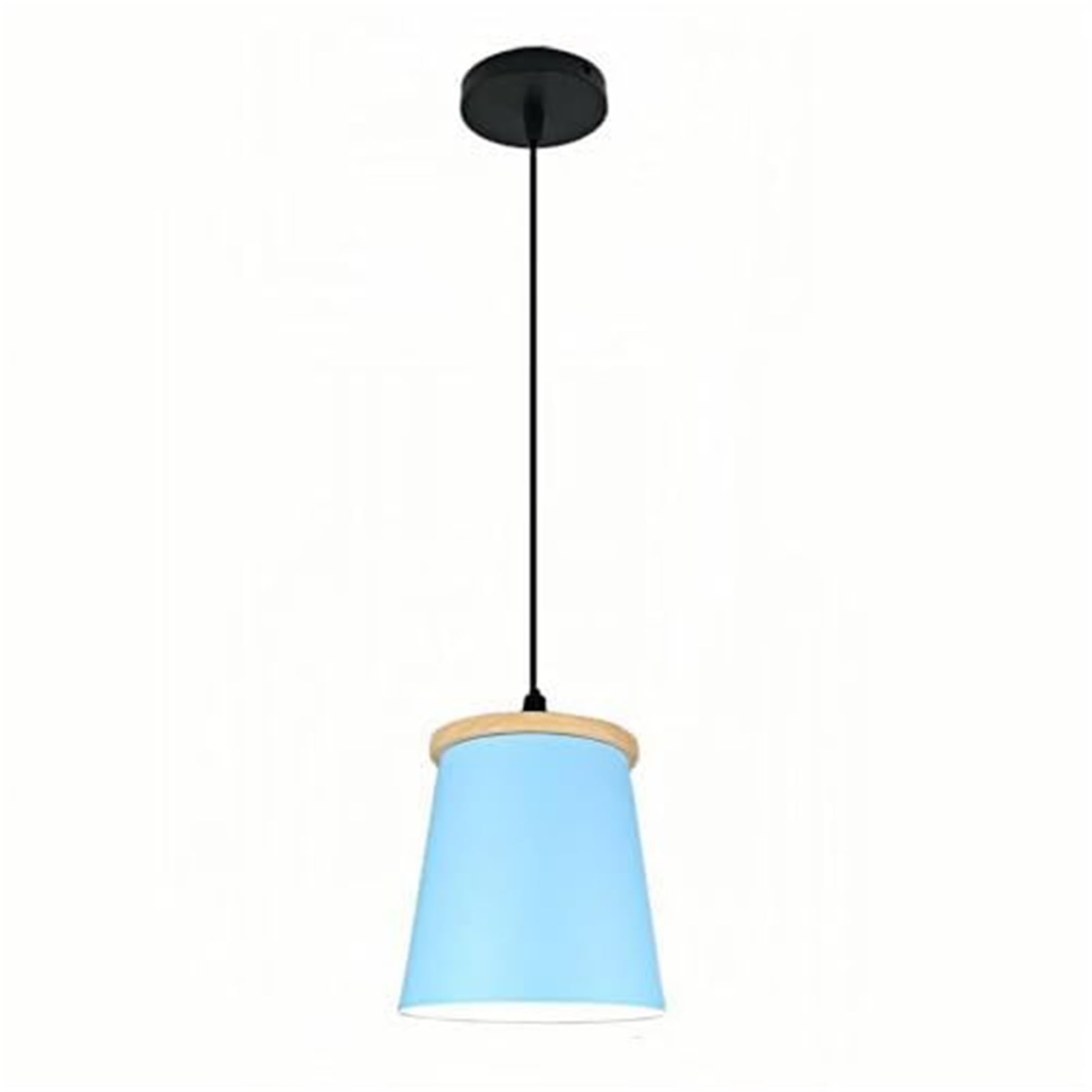 KBUUKYYXouy Nordic Macaron E27 Simple One Head Metal Pendant Lamp Chandelier Hanging Lighting Ceiling Fixture for Kitchen Island Restaurant Home(Blue)