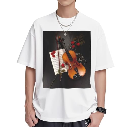 T-shirt violon femme en coton imprimé et coupe ample