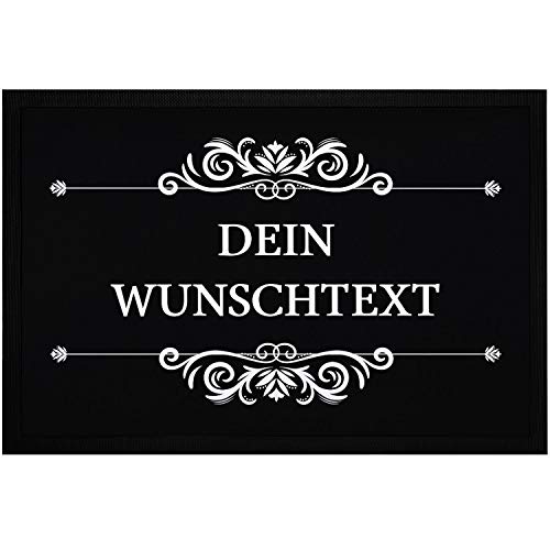 SpecialMe® Fußmatte mit Wunschtext eigenem Text individuell anpassbarer Schrift rutschfest & waschbar weiß 60x40cm