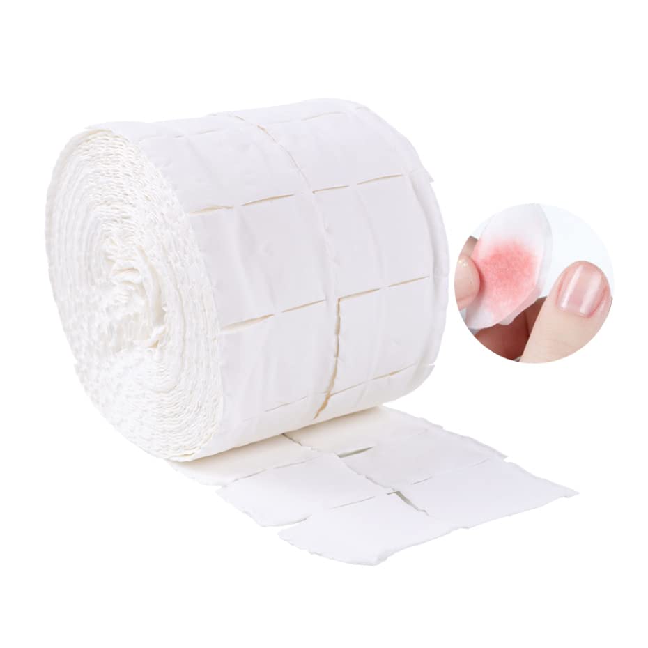 500 Pack Nail Wipes for Gel Nails Lint Free Roll Cotton Pads Square Remover Cosmetic Cleaner Cleansing Paper for Nails Alcohol Polish Removal Nail Art Cleaning Manicure