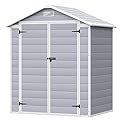 Homall Resin Outdoor Storage Shed, 6 X 4 FT Garden Tool Sheds & Outdoor Storage House with Single Lockable Door for Backyard Garden Patio Lawn