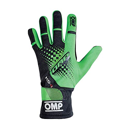 OMP KS-4 Kart Gloves · (XXS, Fluo Green/Black)