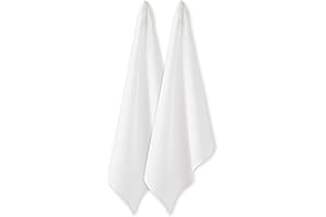 DII White Flour Sack Kitchen Tea Towels - Absorbent, Lightweight, and Oversized 28x29 - 2-Pack