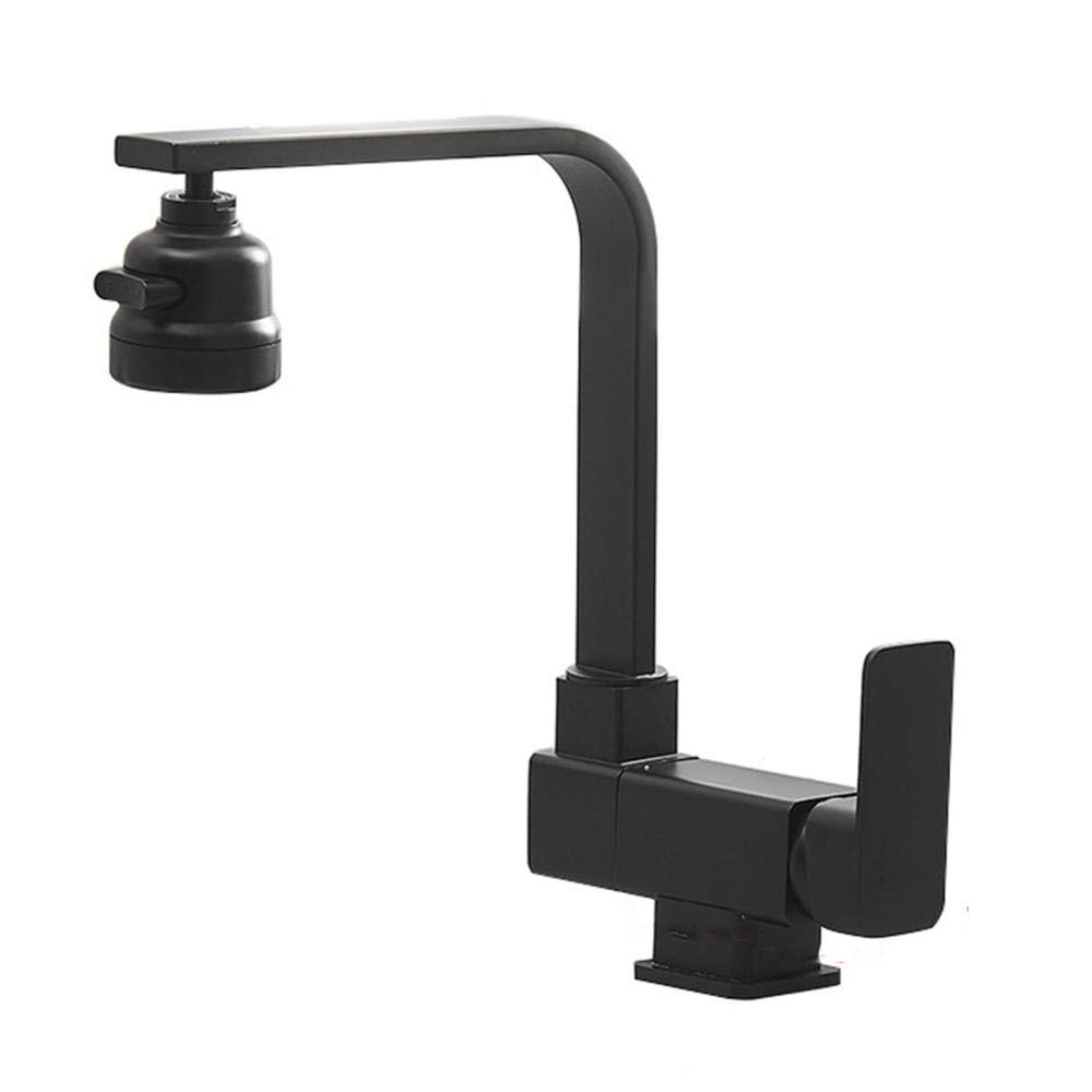 Robinet mitigeur de cuisine pliant rotatif 360 en laiton noir mat