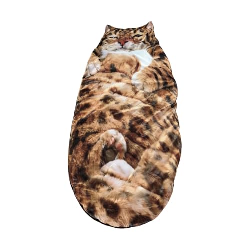 Adult Sleeping Bags, Skin-Friendly Comfort, 175x80cm, Cats Envelopes Sleeping Bag, Kitten Plush Nap Bag, Washable and Easy Care, for Indoor Home Bedroom Living Room