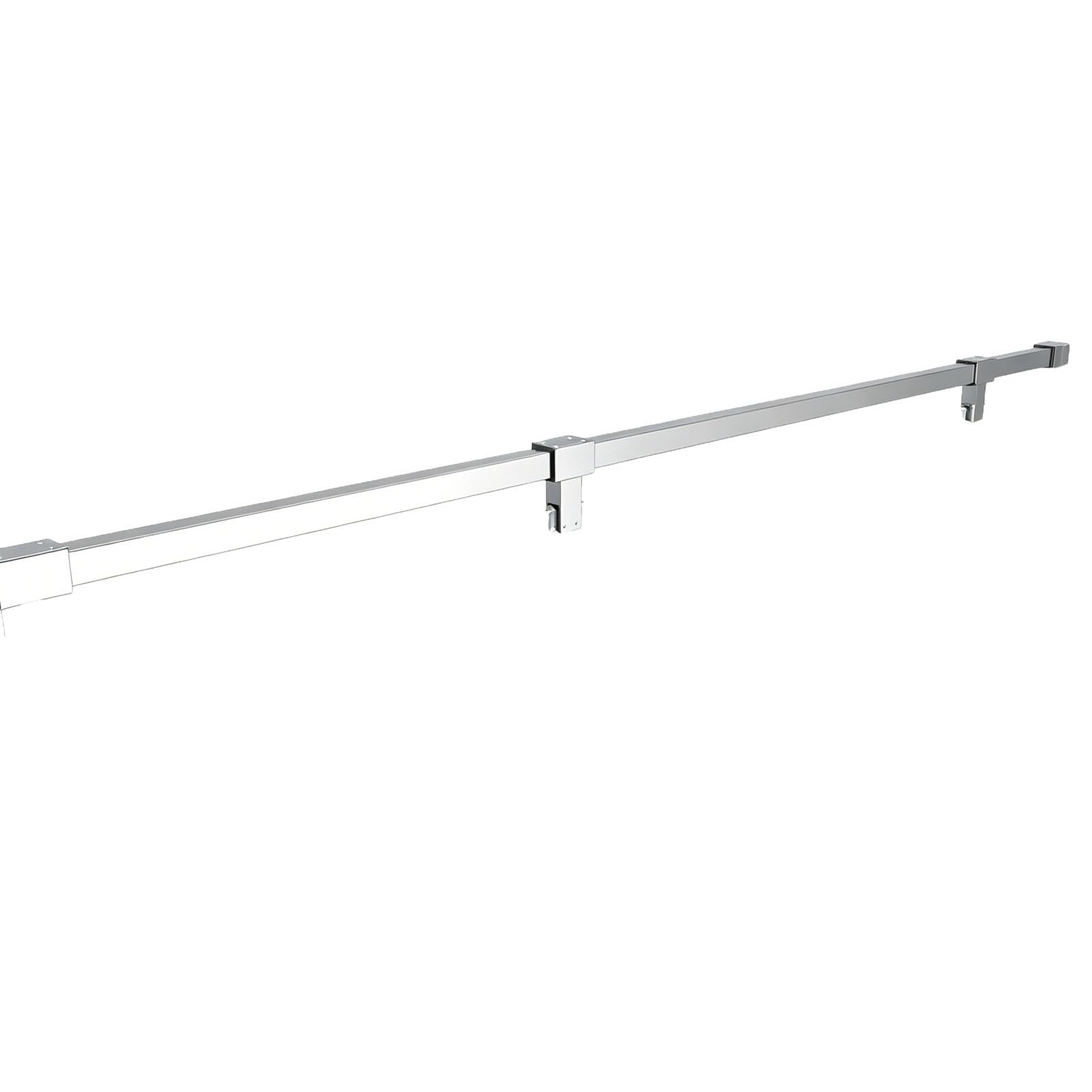 Wodoodporny Stabilizator Ściany Szklanej Prysznica Do Szklanej Przegrody, Szklane Ramiona Prysznicowe Z Dwoma Regulowanymi Zatrzaskami(Silver,2m/6.6ft)