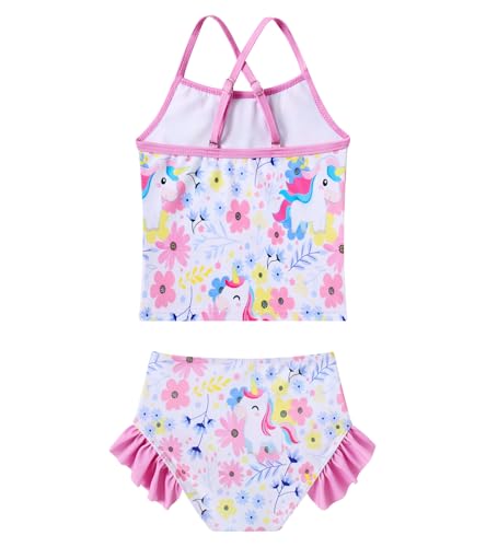 Image of BFUSTYLE Girls Swimsuit 3 Pieces Rash Guard Kids Long Sleeves Bathing Suit 3-8 Years Sun Proction Swimwear Tankini