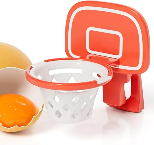 YJWZ Separador de Huevos de Baloncesto - Utensilio de Cocina Divertido para Separar Clara y Yema, Diseño Ergonómico con Material 100% Seguro, Separador de Claras de Huevo Premium。 (Amarillo)