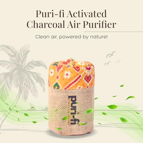 Image of Activated Charcoal Air Purifier, Non-Electric, Coconut Shell Charcoal, Odor & Moisture Absorber, Air Freshener for Home, Car, Reusable & Long-Lasting, 250 Gm (Yellow Maze)